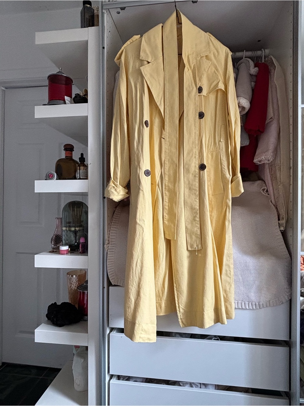 a new day Pale Yellow Lightweight Trench